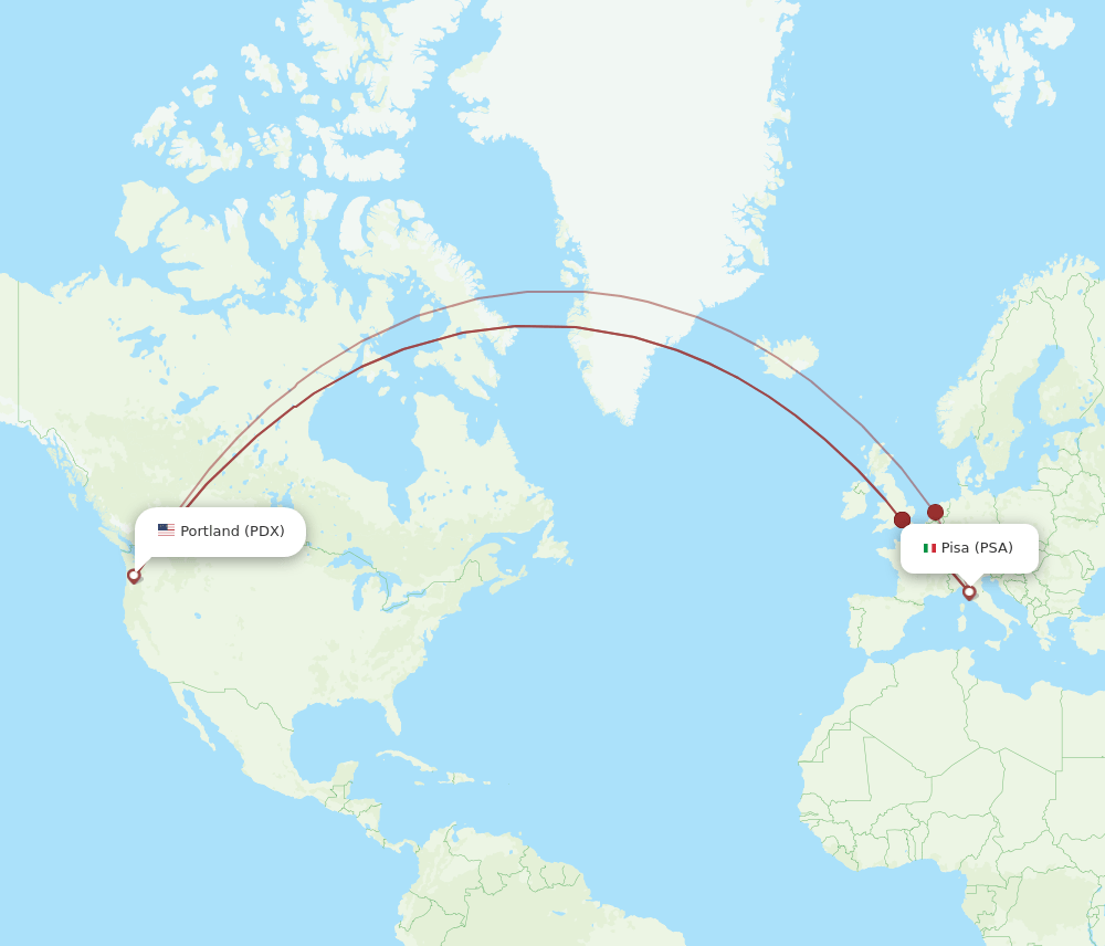 PSA-PDX flight routes