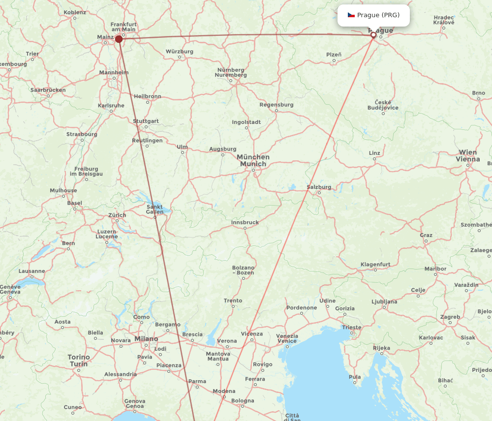 PSA-PRG flight routes