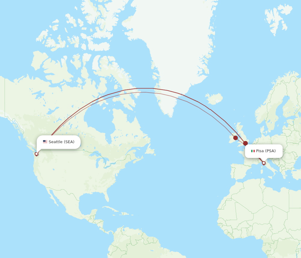 PSA-SEA flight routes