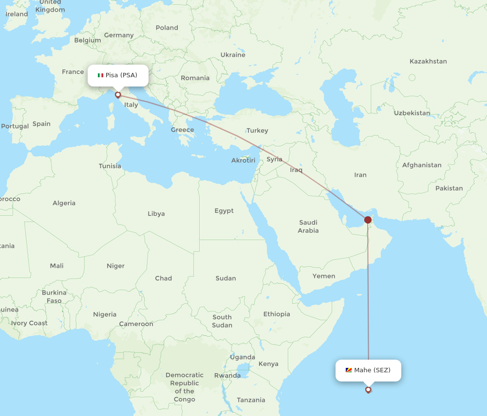 PSA-SEZ flight routes