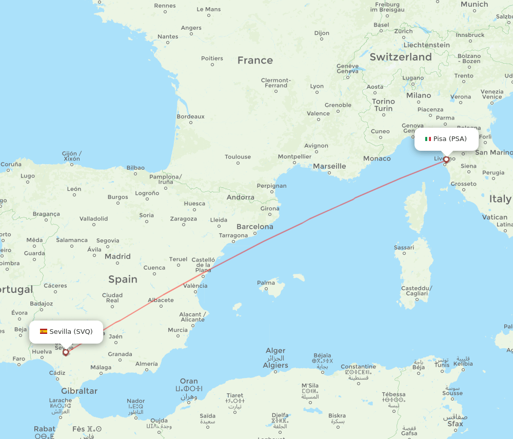 PSA-SVQ flight routes