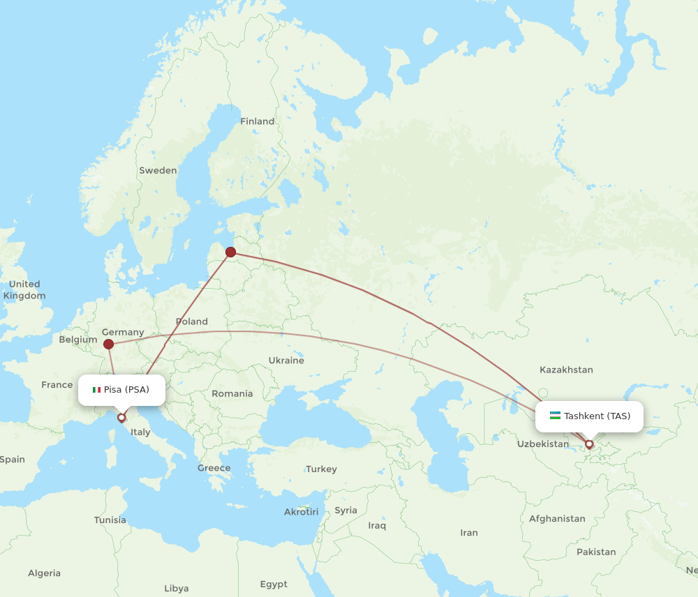 PSA-TAS flight routes