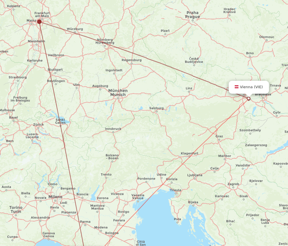 PSA-VIE flight routes