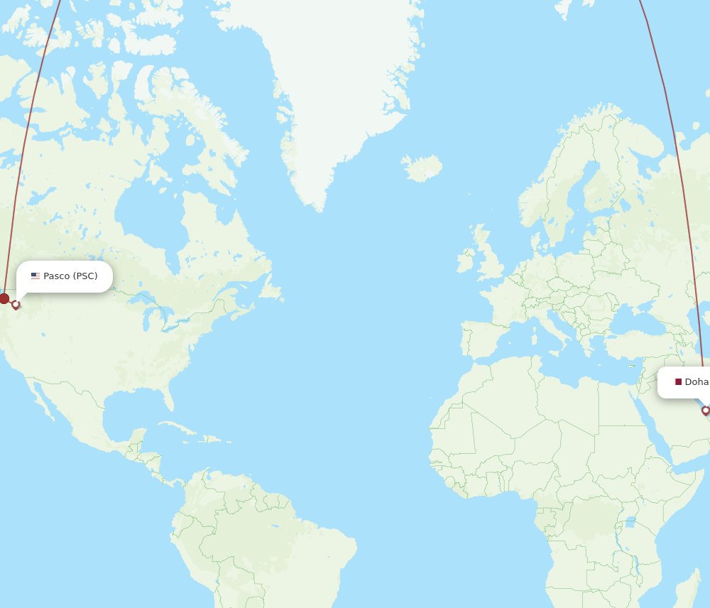 PSC-DOH flight routes