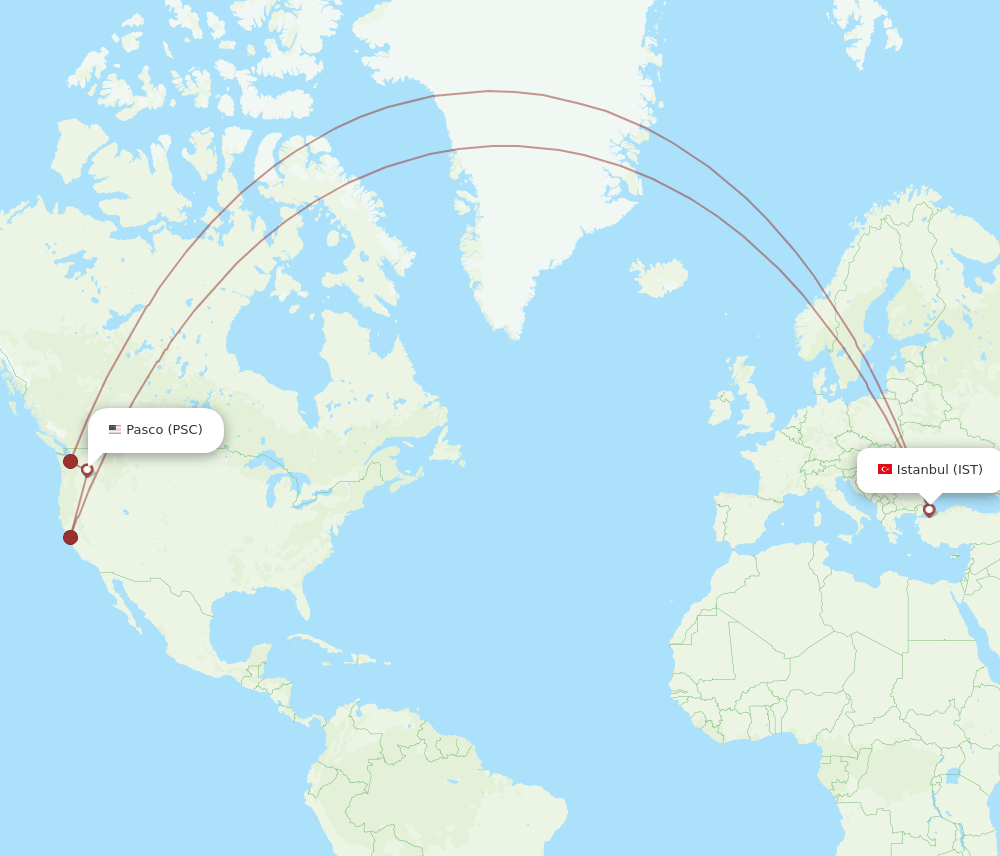 PSC-IST flight routes