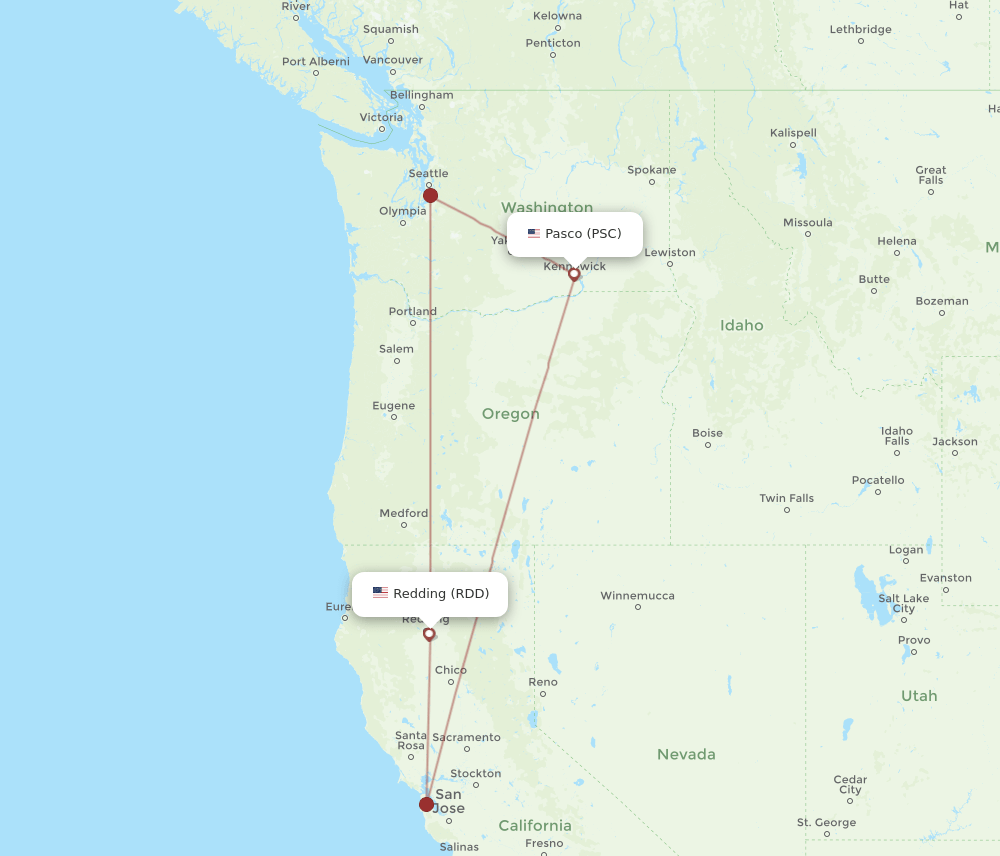 PSC-RDD flight routes