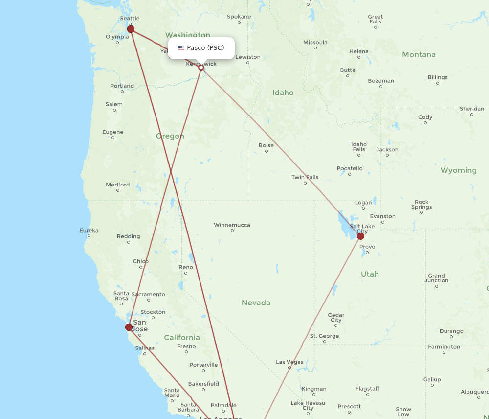 PSC-SAN flight routes