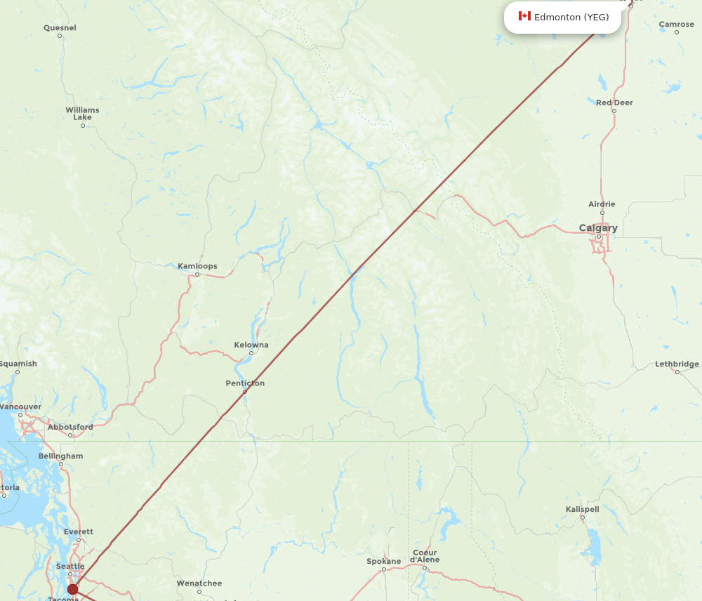 PSC-YEG flight routes