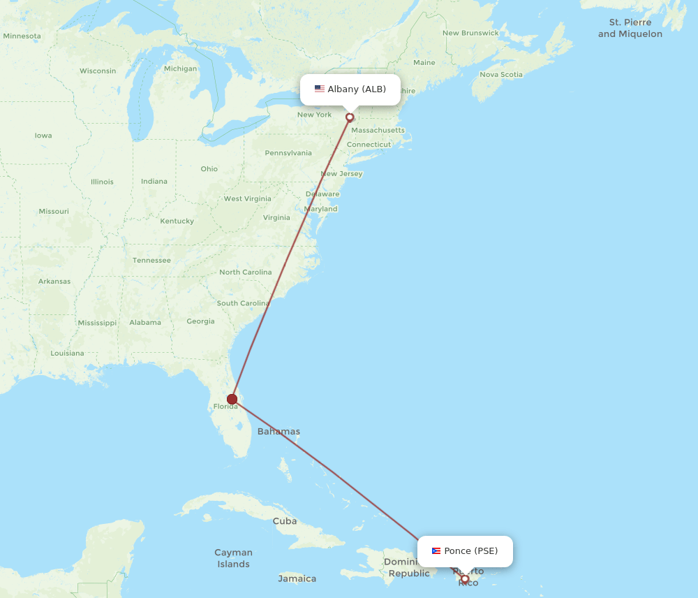 PSE-ALB flight routes