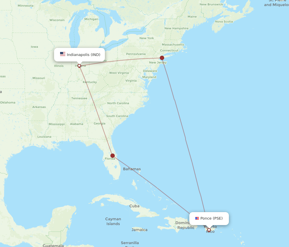 PSE-IND flight routes