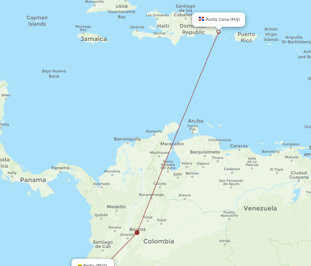 PSO-PUJ flight routes