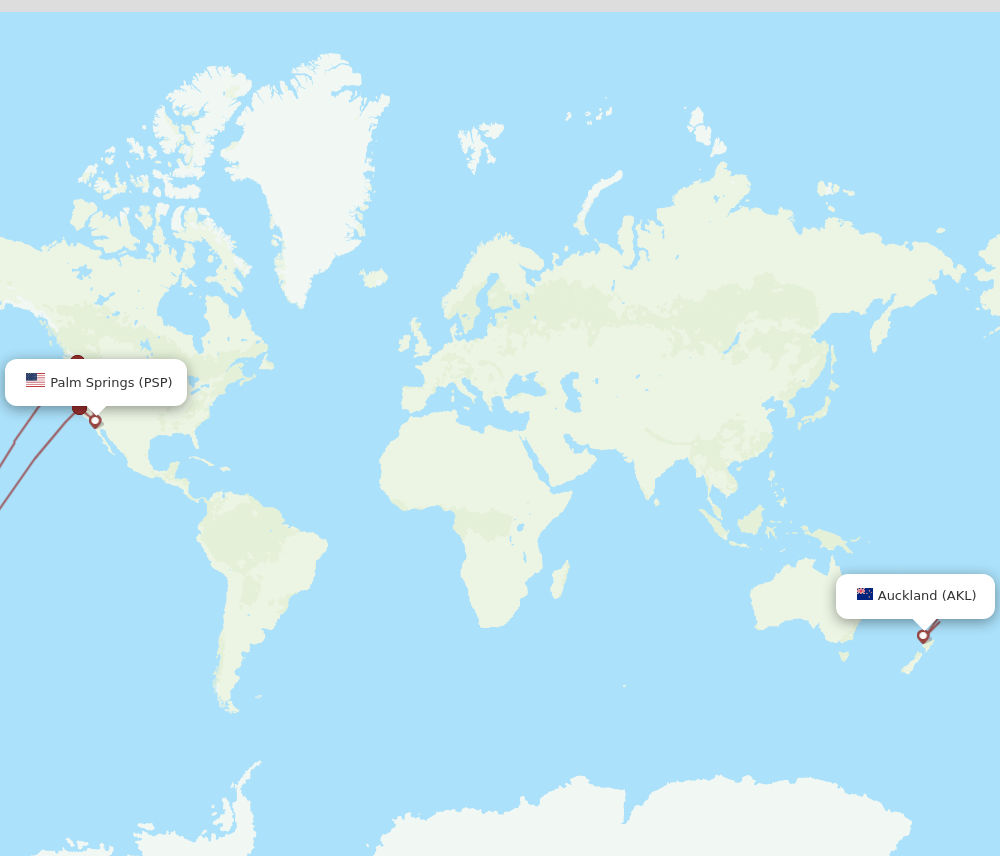 PSP-AKL flight routes
