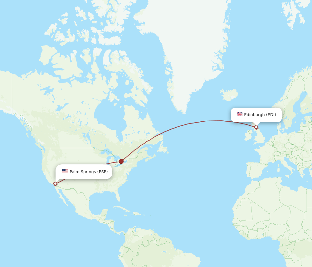 PSP to EDI flights and routes map