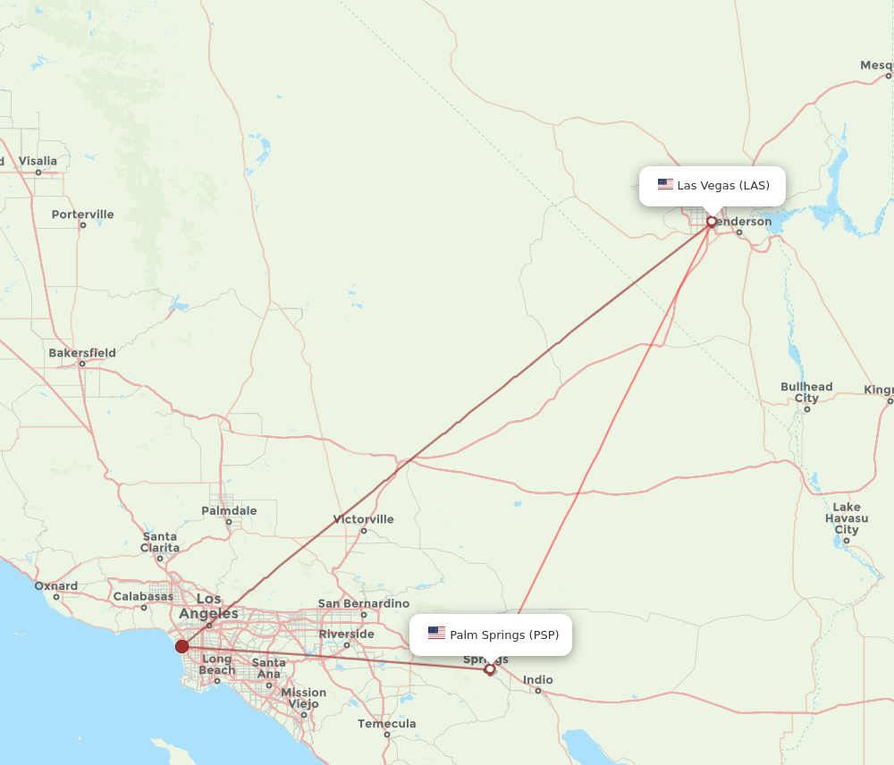 PSP-LAS flight routes