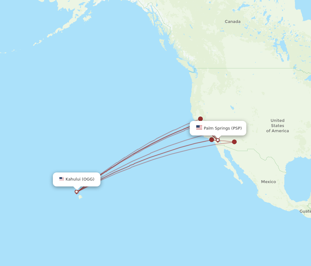 PSP-OGG flight routes