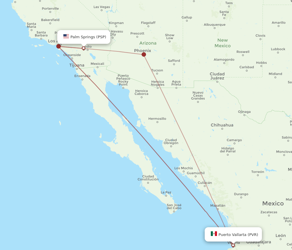 PSP-PVR flight routes