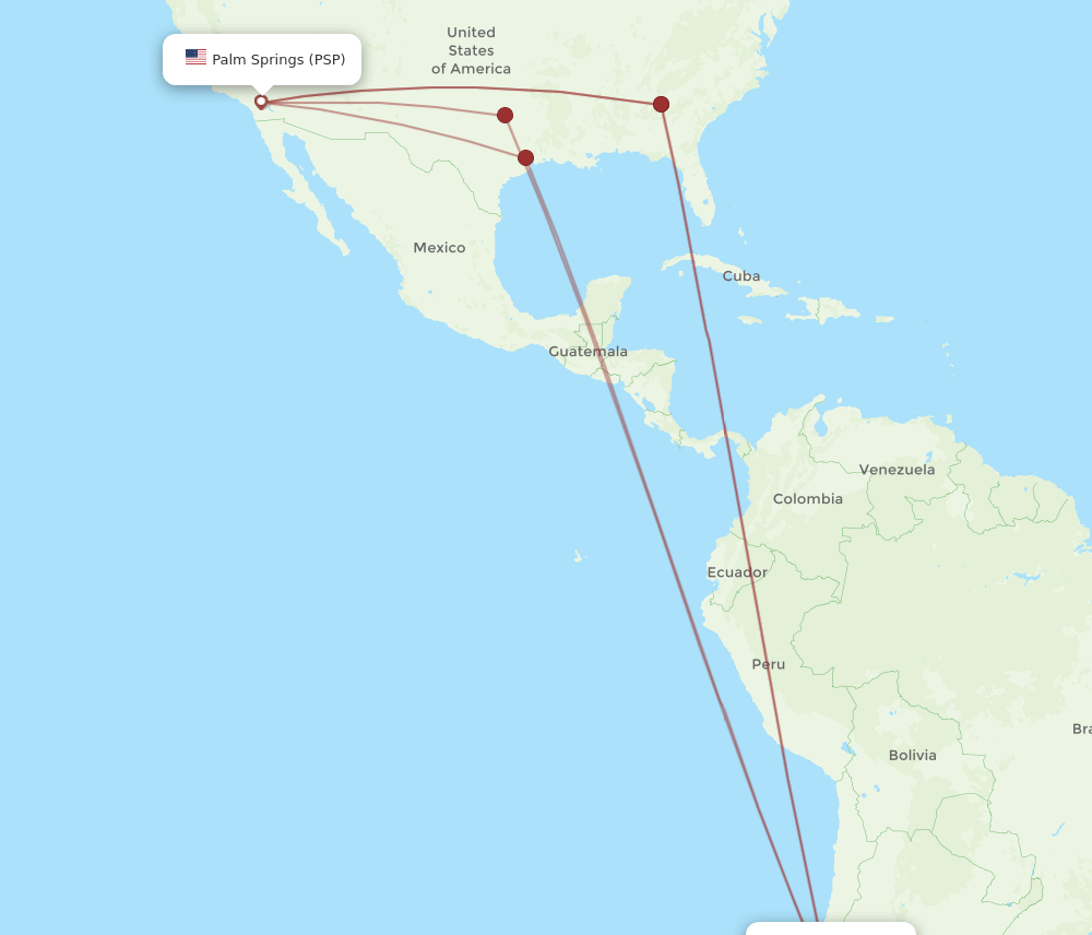 PSP to SCL flights and routes map