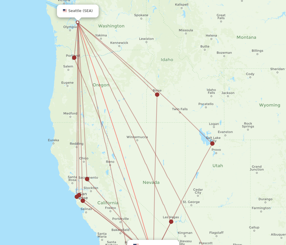 PSP-SEA flight routes