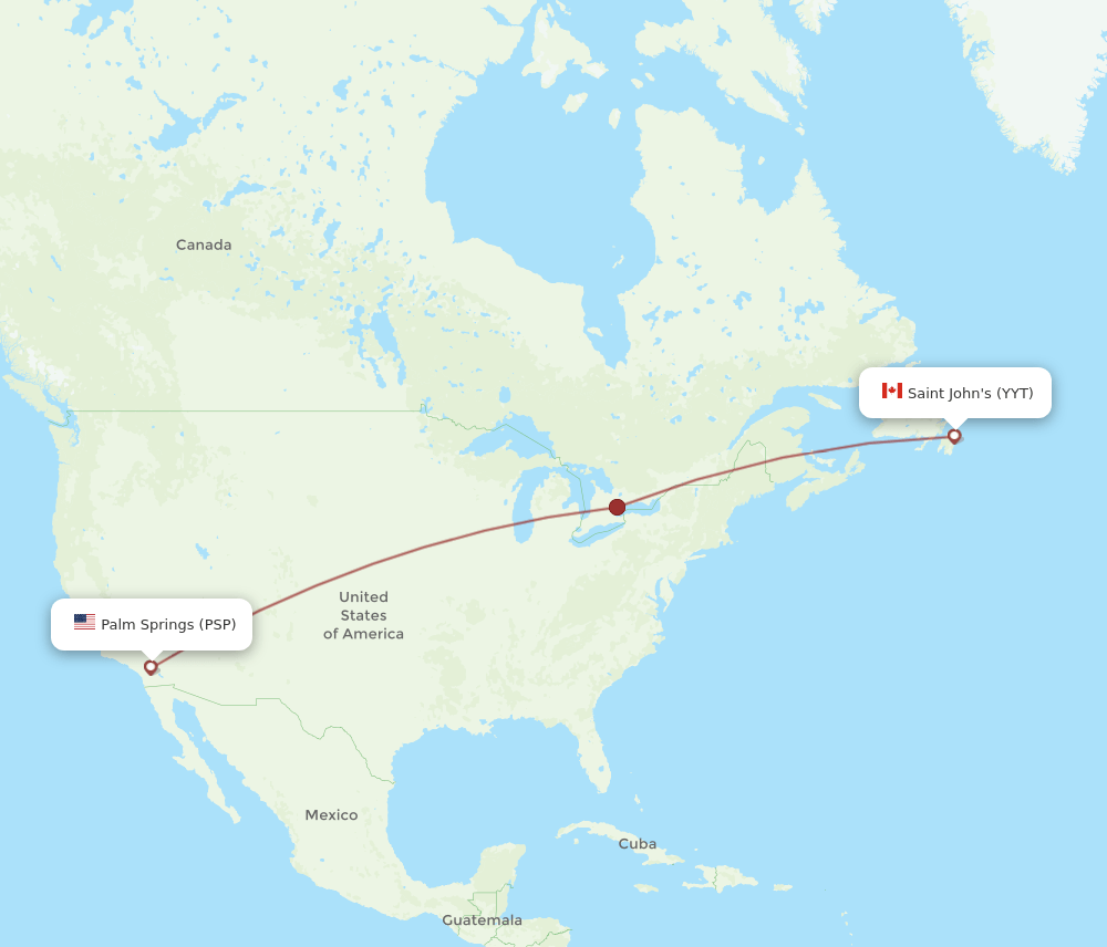 PSP-YYT flight routes