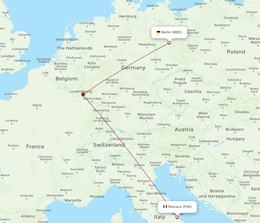 PSR-BER flight routes