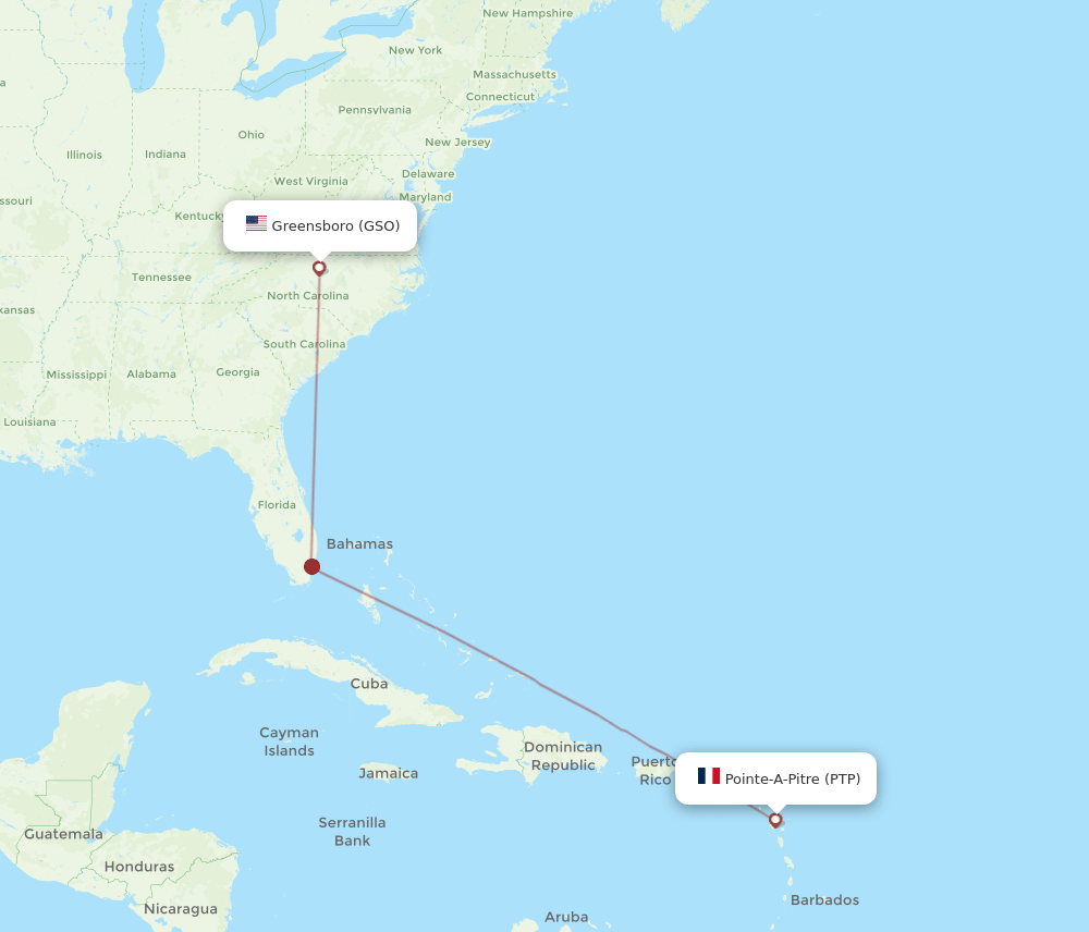 PTP-GSO flight routes