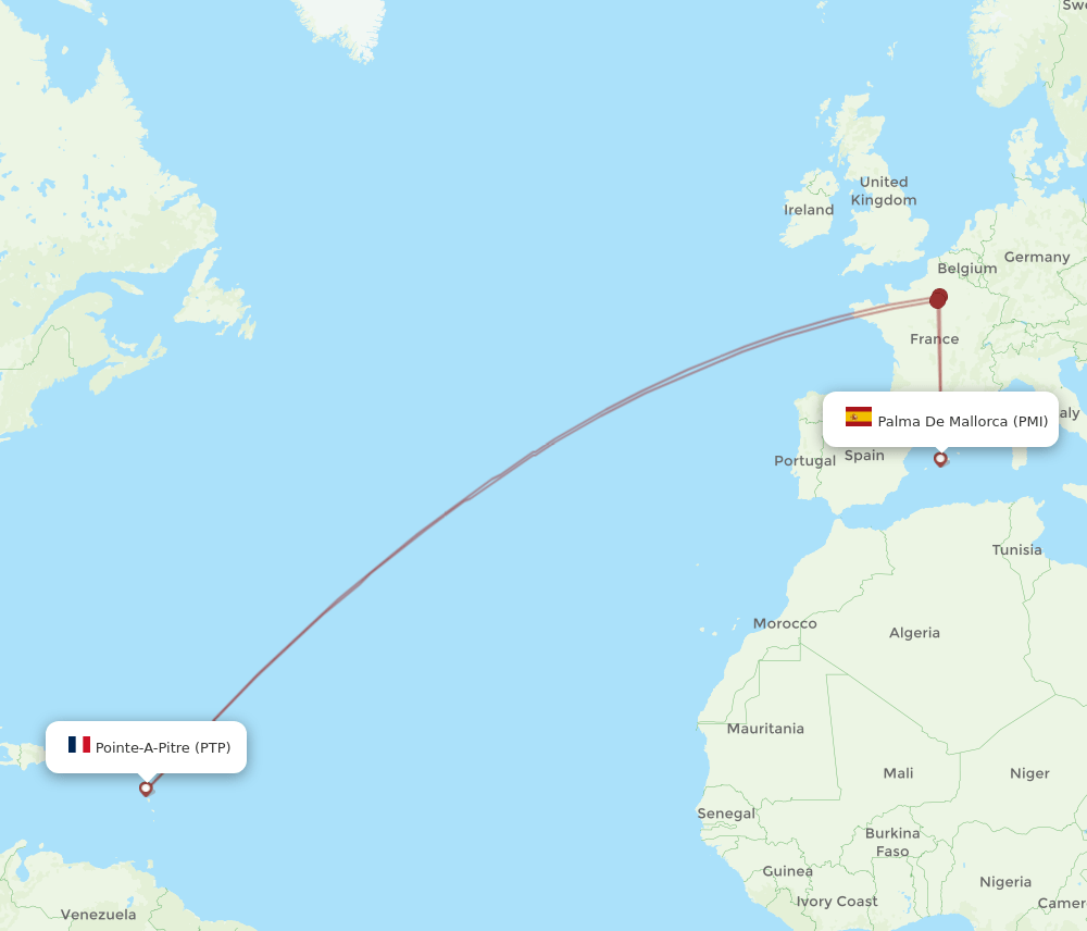 PTP-PMI flight routes