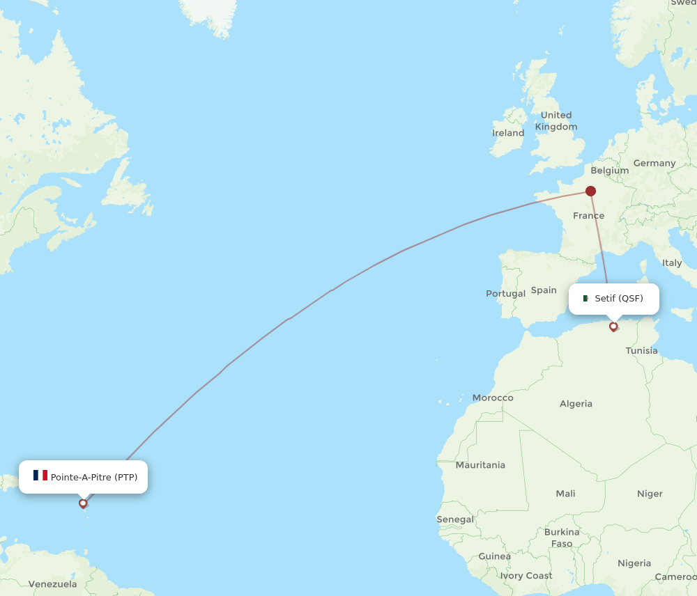 PTP-QSF flight routes