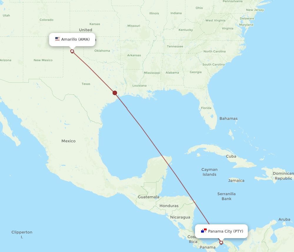 PTY-AMA flight routes