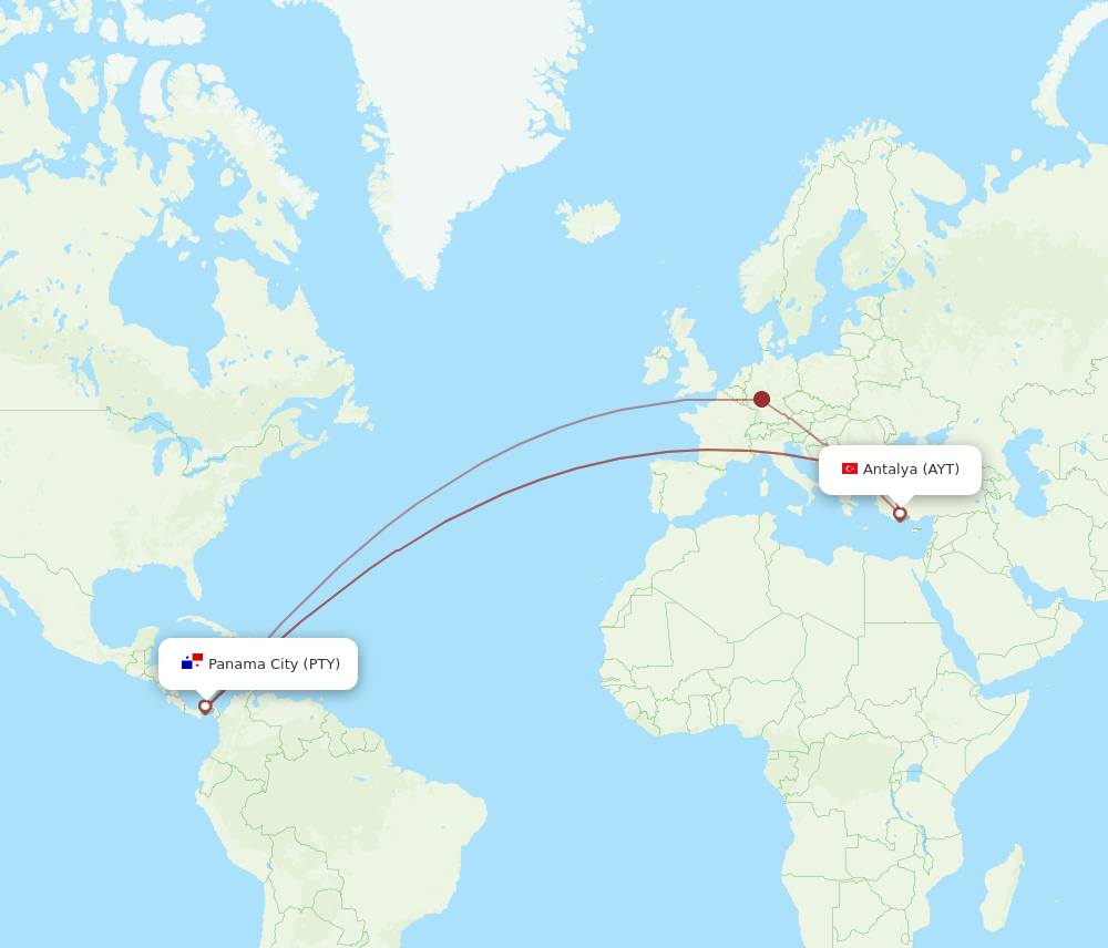 PTY-AYT flight routes