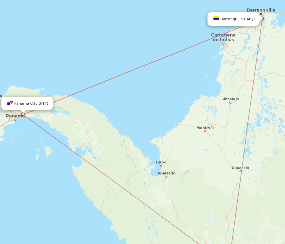 PTY-BAQ flight routes