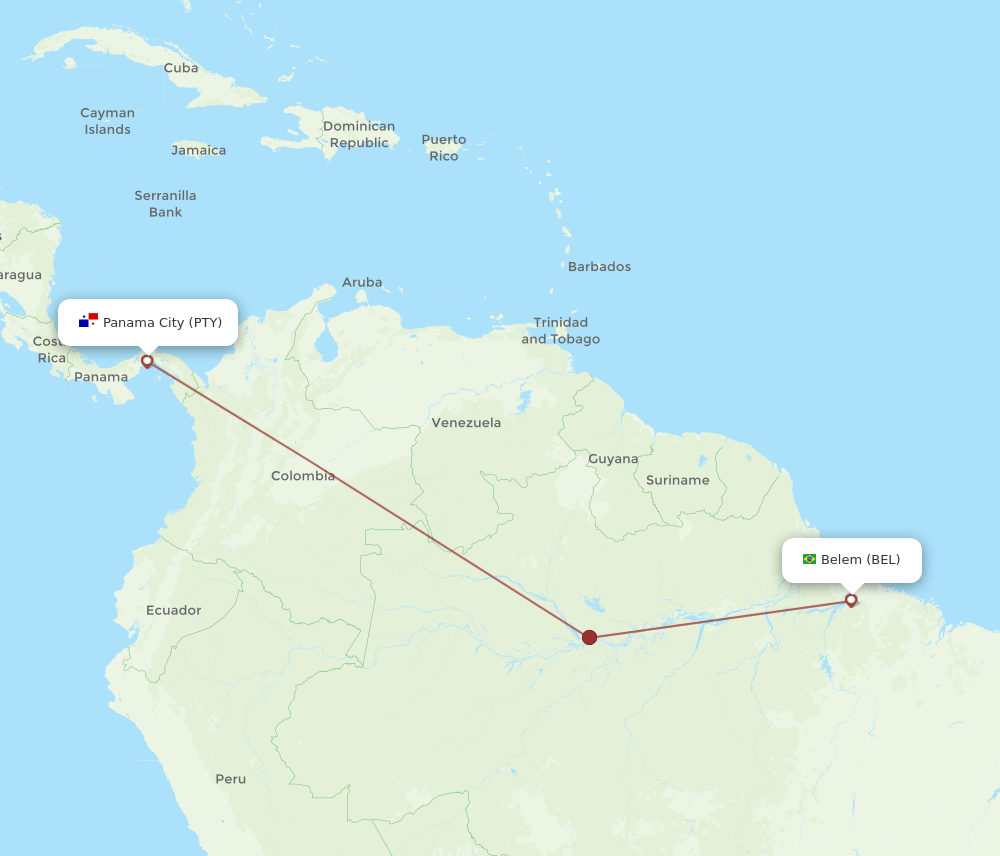 PTY-BEL flight routes