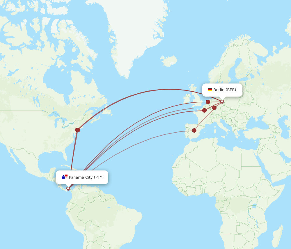 PTY-BER flight routes