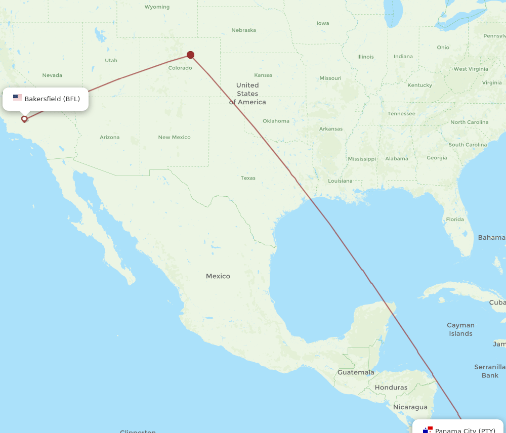 PTY-BFL flight routes