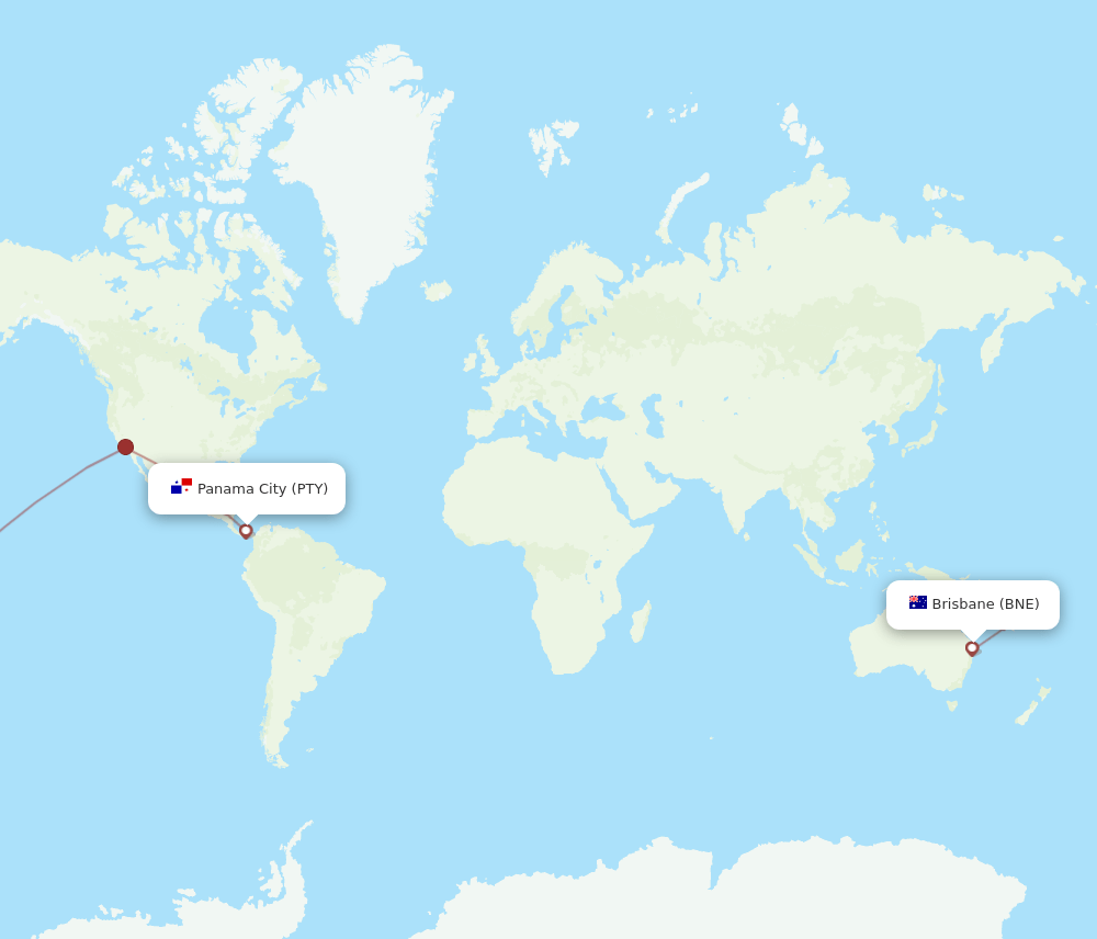 PTY-BNE flight routes