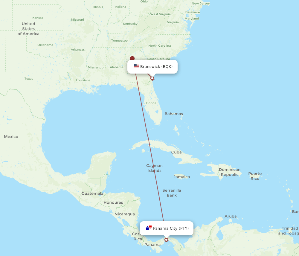 PTY-BQK flight routes