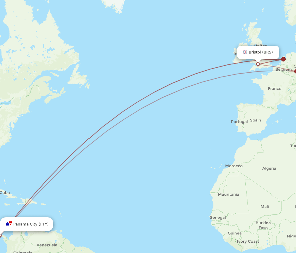 PTY-BRS flight routes