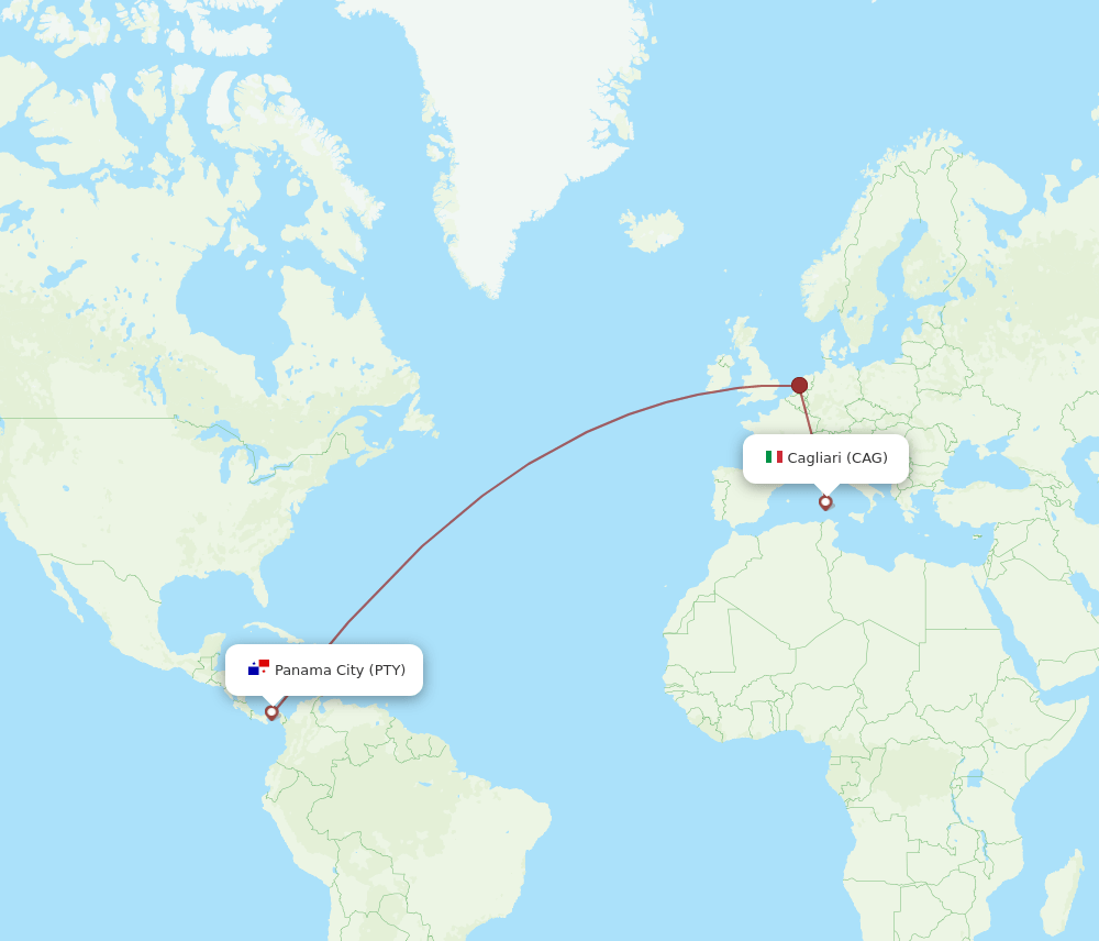 PTY to CAG flights and routes map