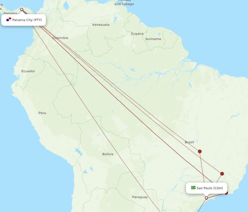 PTY-CGH flight routes