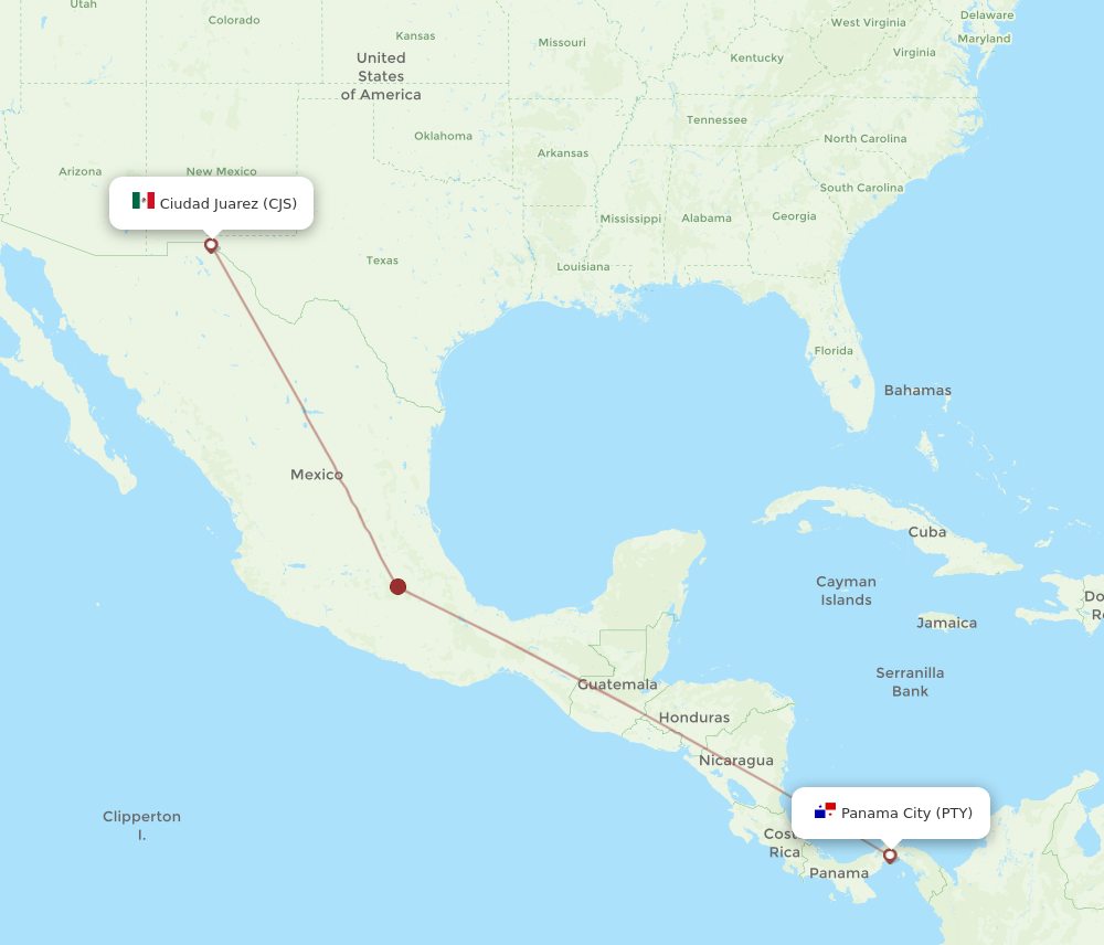 PTY-CJS flight routes