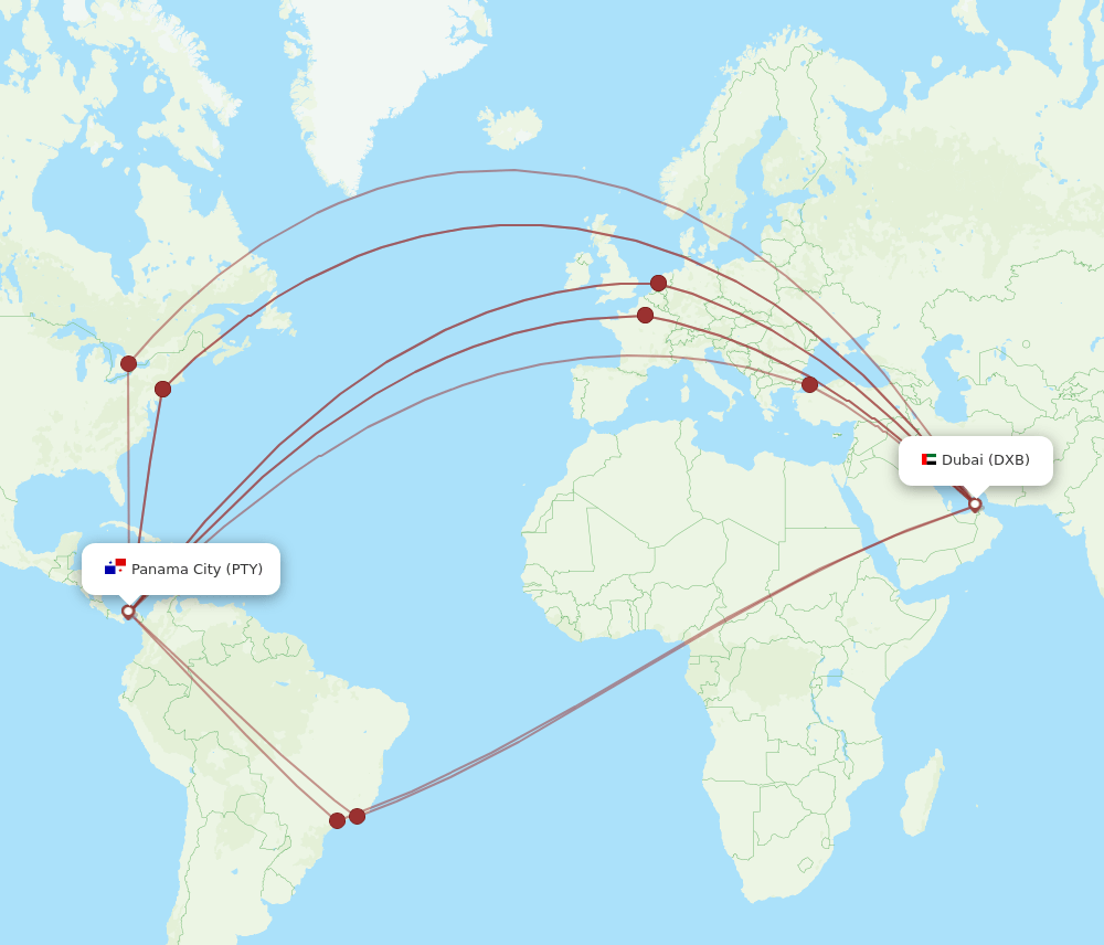 PTY-DXB flight routes
