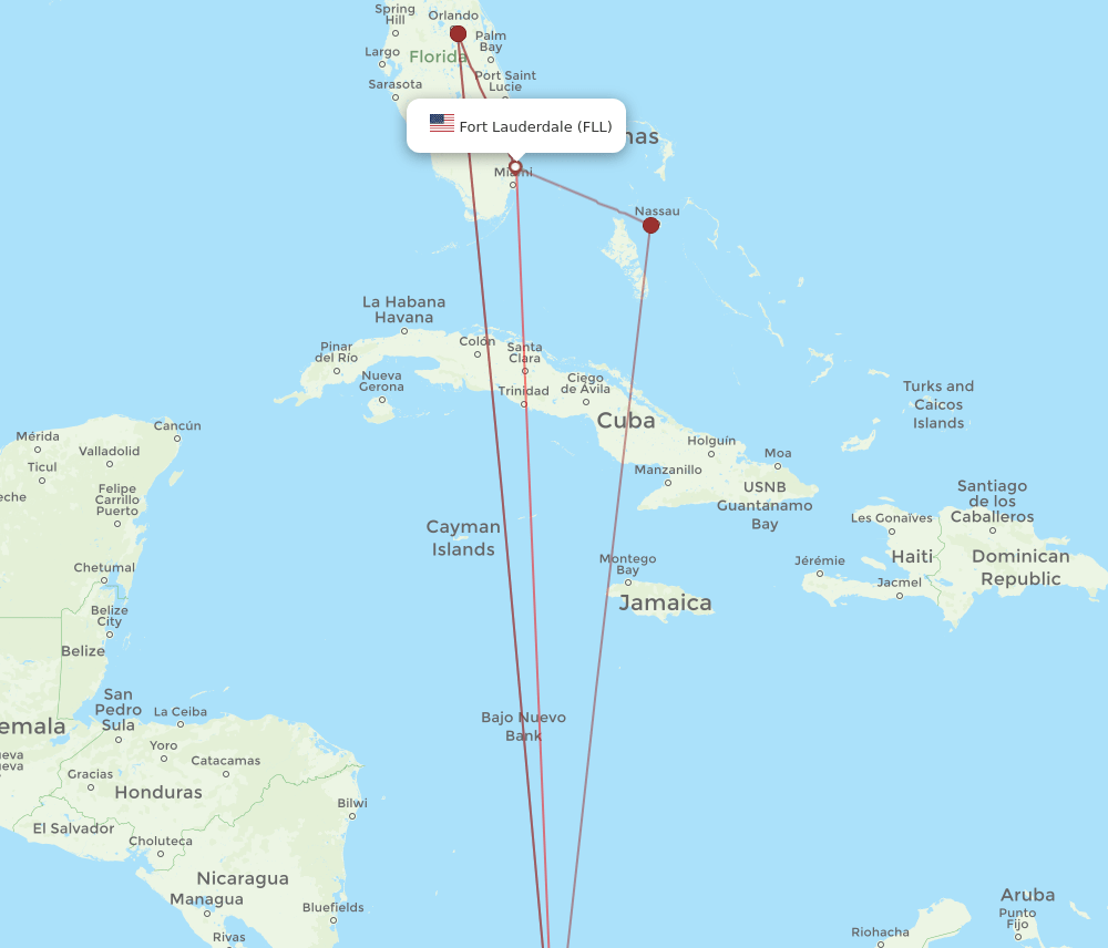 PTY-FLL flight routes