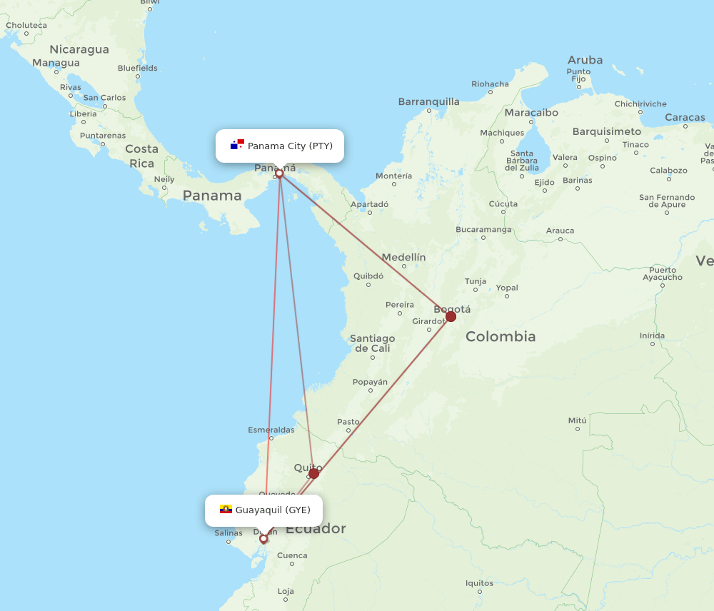 PTY-GYE flight routes