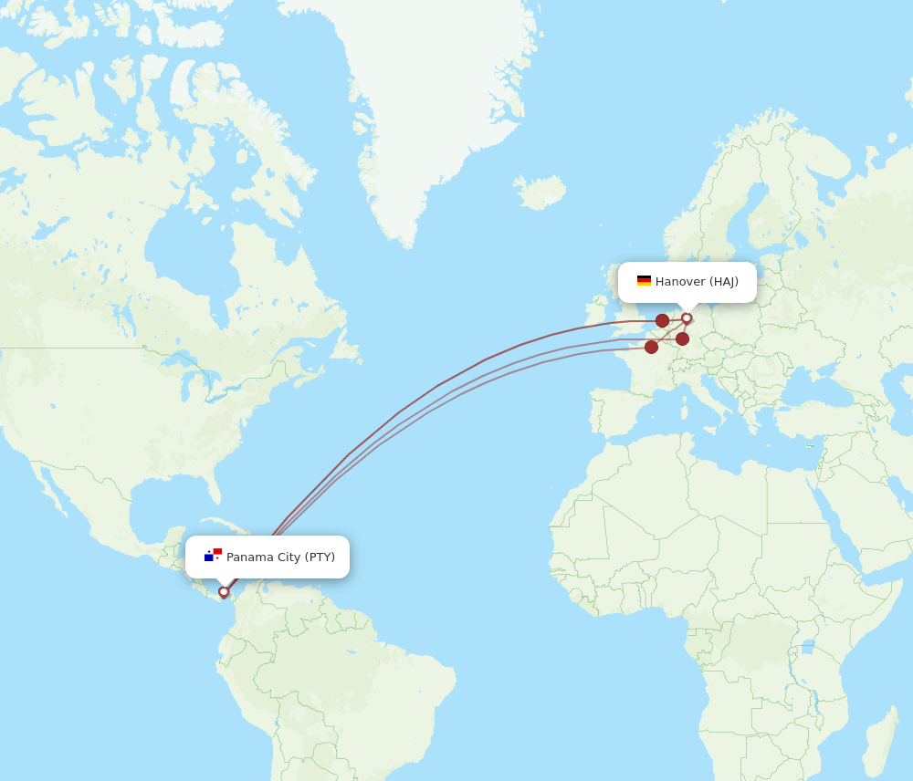PTY-HAJ flight routes