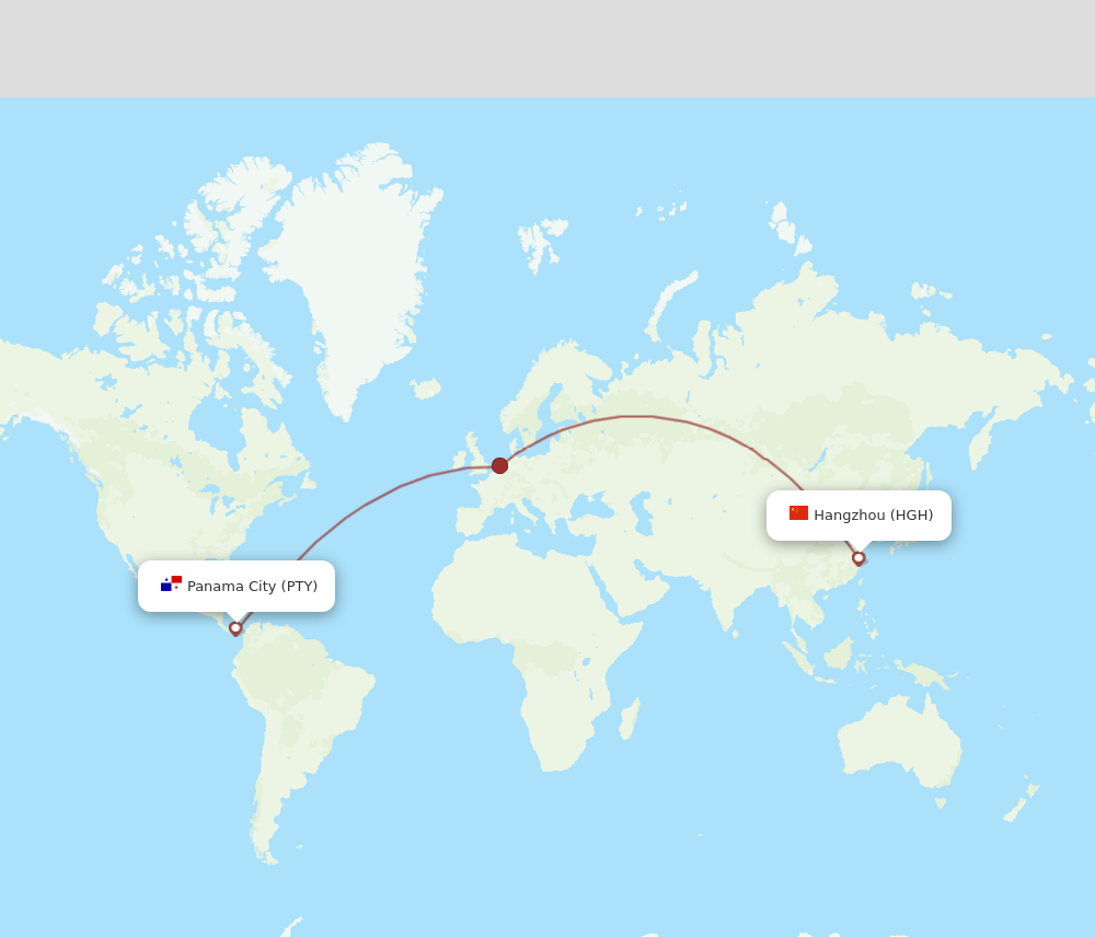 PTY-HGH flight routes