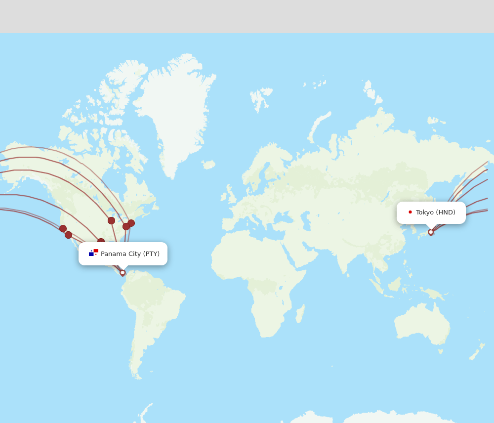 PTY-HND flight routes