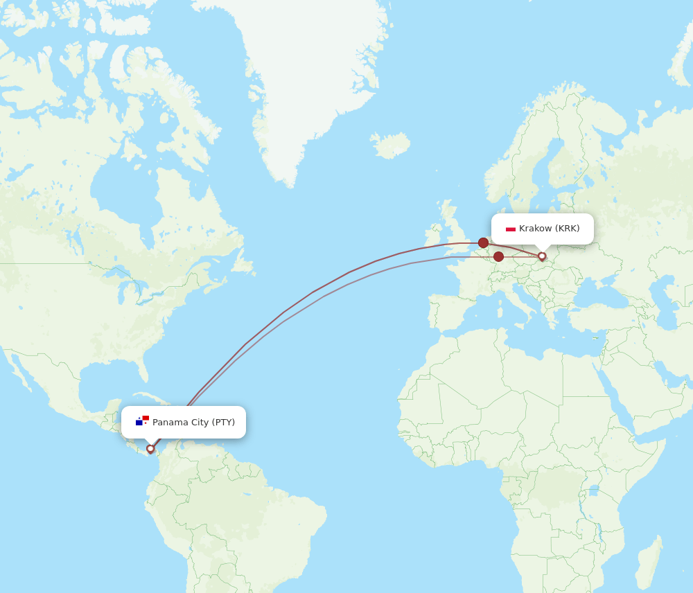 PTY-KRK flight routes