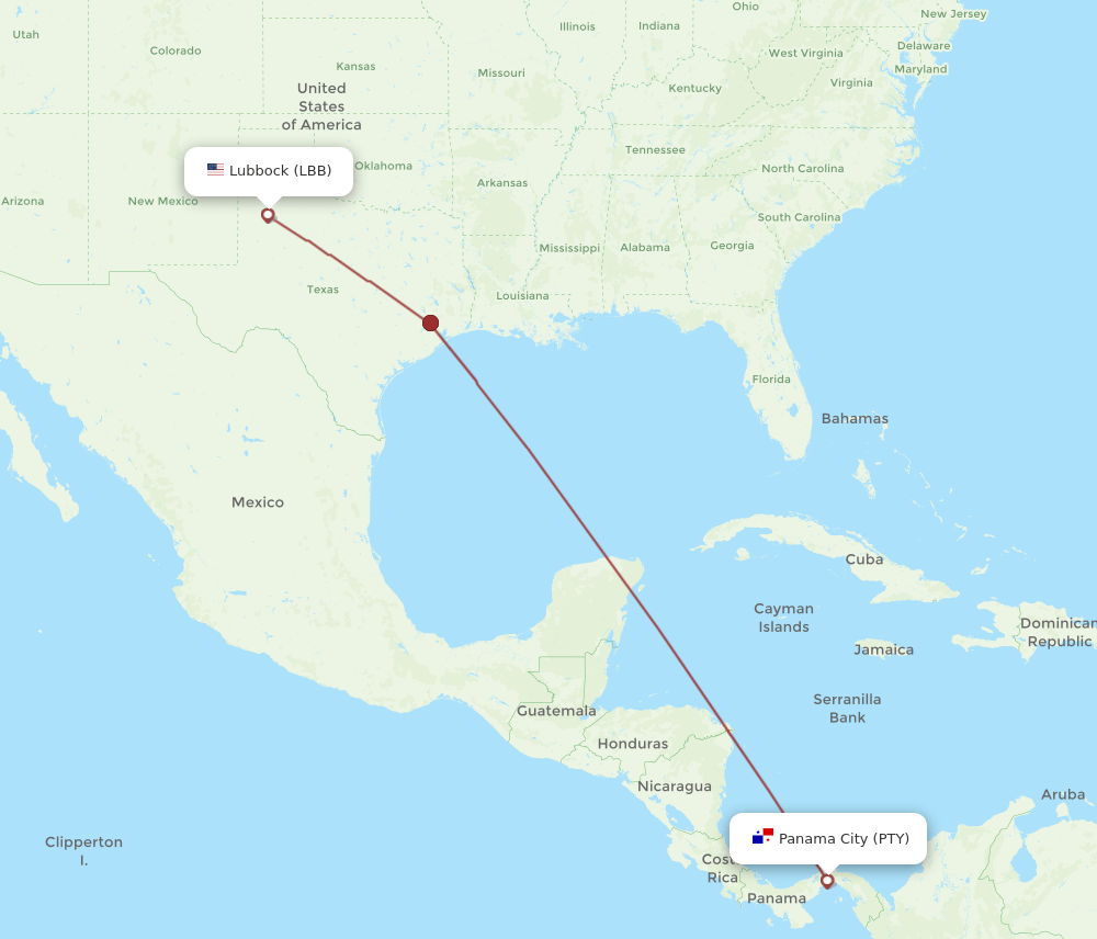 PTY-LBB flight routes