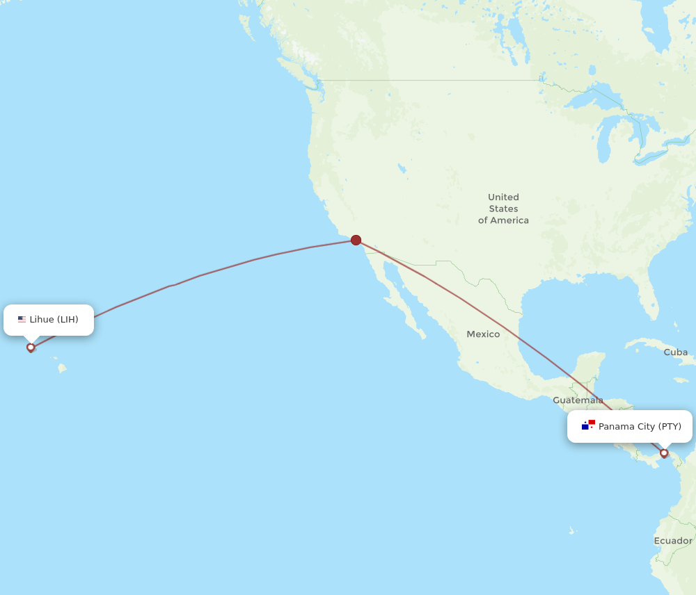 PTY-LIH flight routes