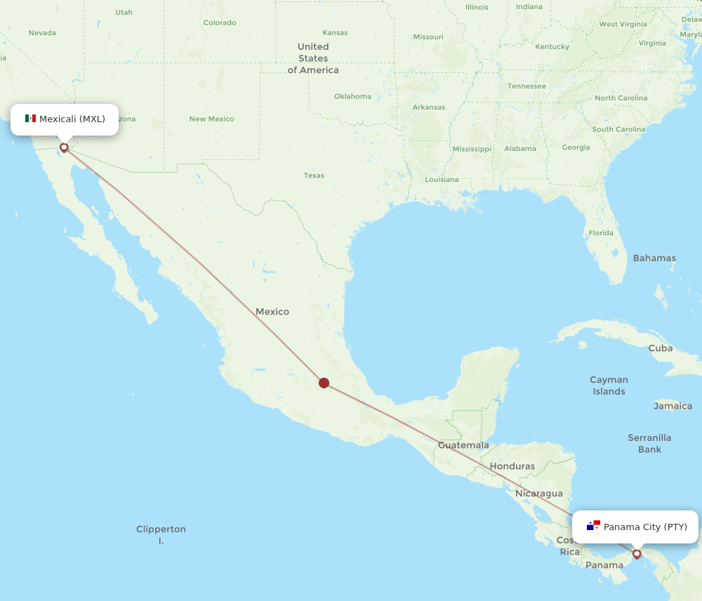 PTY-MXL flight routes