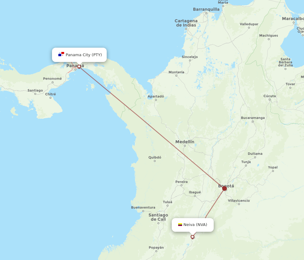 PTY-NVA flight routes